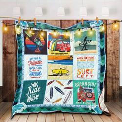 Surfing Quilt Pue and Home Decor