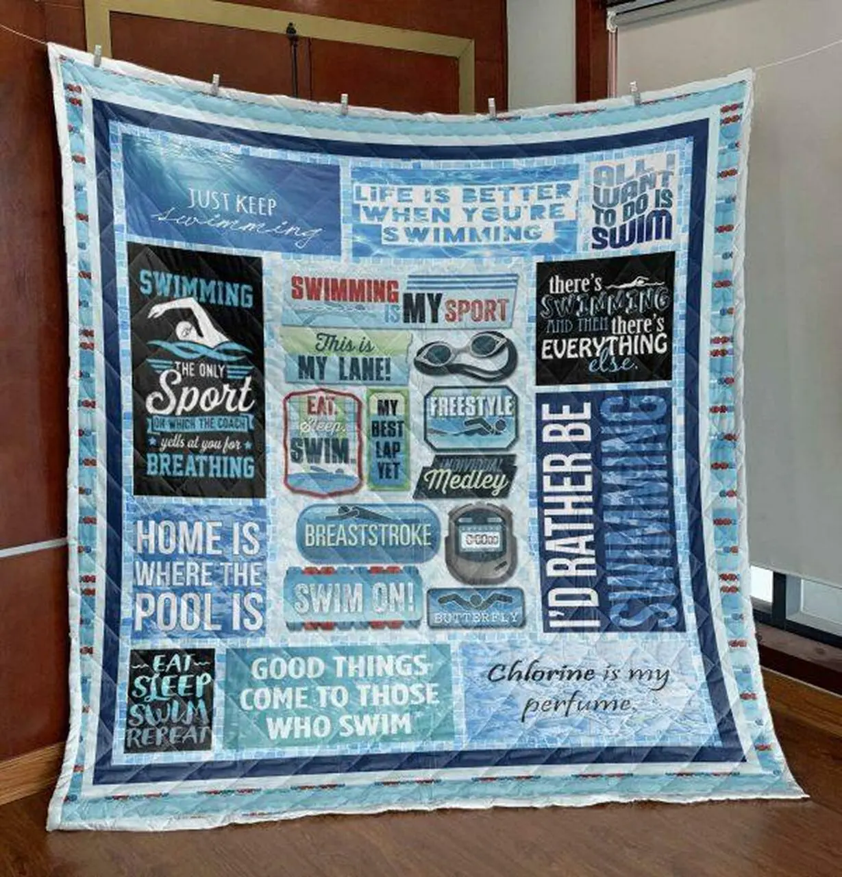 Swim On Quilt Blanket Th19 Quilt and Home Decor