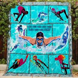 Swim With Your Heart Blanket Kc1507 Quilt and Home Decor