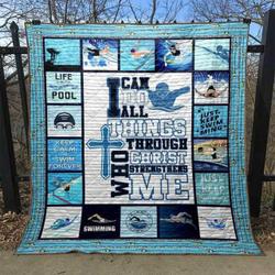 Swiming All I Can Do Quilt Blanket Lu88  Quilt and Home Decor
