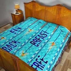 Swimming Fly Back Breast Free Awesome LKI487 3D Customized Quilt Hip and Home Decor