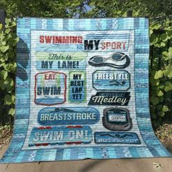 Swimming Is My Sport Quilt Blanket Tt99  Quilt and Home Decor