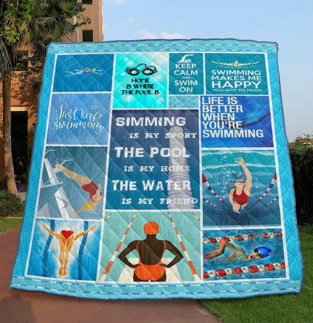 Swimming Is Sport Quilt Blanket Vq06 Quilt and Home Decor