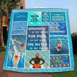Swimming Is Sport Quilt Blanket Vq06  Quilt and Home Decor