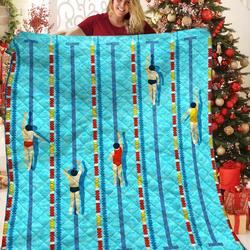 Swimming JFJ13416 3D Customized Quilt 2707 and Home Decor