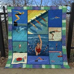 Swimming Ml210534 Quilt Blanket and Home Decor