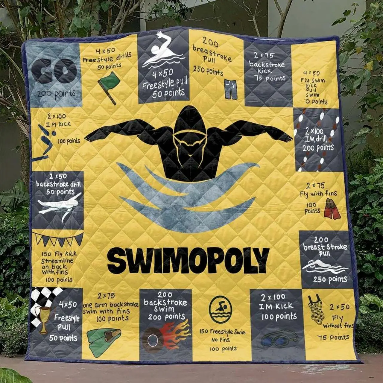 Swimopoly Cld1806113 Quilt Blanket and Home Decor