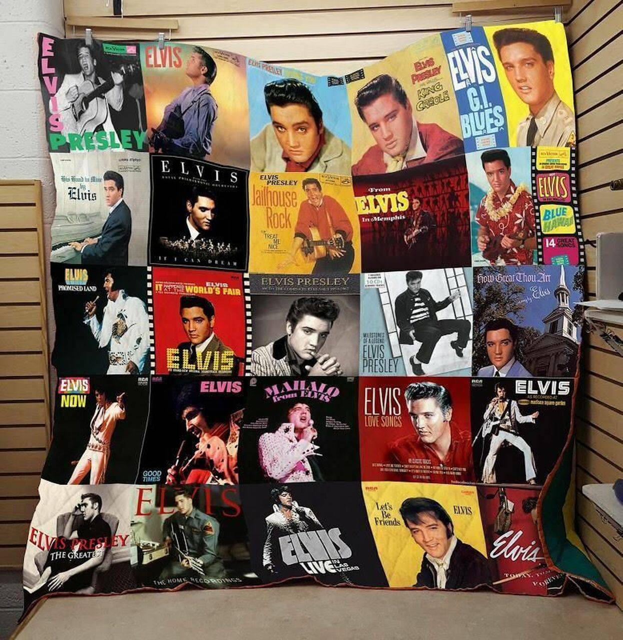T000075 Elvis Presley Quilt Blanket Mockup and Home Decor