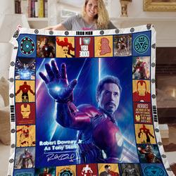 Ta - Iron Man Tony Stark Quilt Blanket Ver 1 and Home Decor