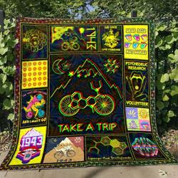 Take A Trip Premium Quilt Blanket Size Throw Twin Queen King Super King and Home Decor