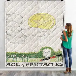 Tarot Card Ace Of Pentacles 3D Customized Personalized Quilt Blanket and Home Decor