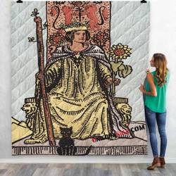 Tarot Card Queen Of Wands 3D Customized Personalized Quilt Blanket and Home Decor