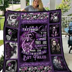Tattooed Girl Blanket Kc1507 Quilt and Home Decor