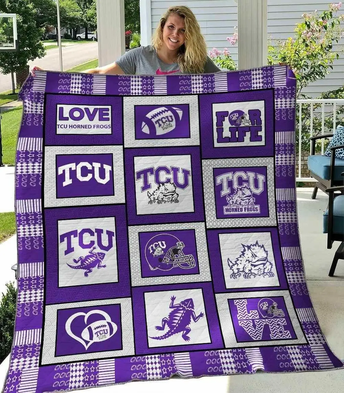 Tcu Horned Frogs Ver3 Blanket Th1507 Quilt and Home Decor
