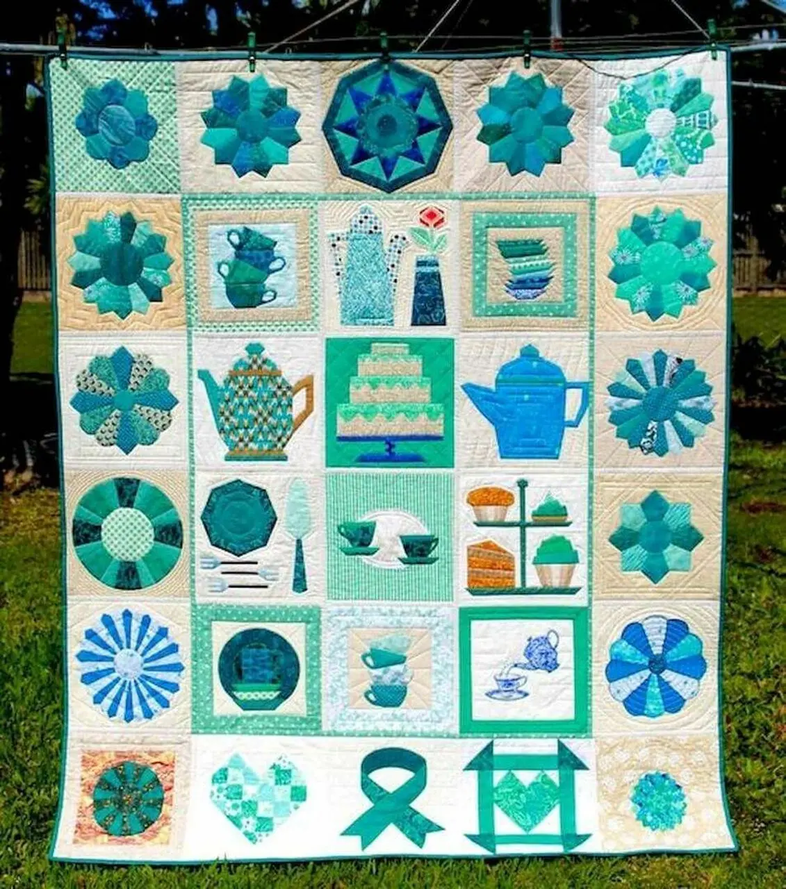 Tea Party Hur Quilt me and Home Decor