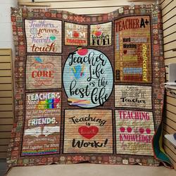 Teacher Life Is The Best Life Quilt and Home Decor