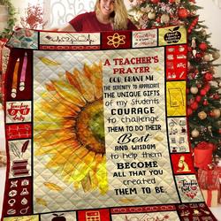 Teacher Quilt Blanket and Home Decor