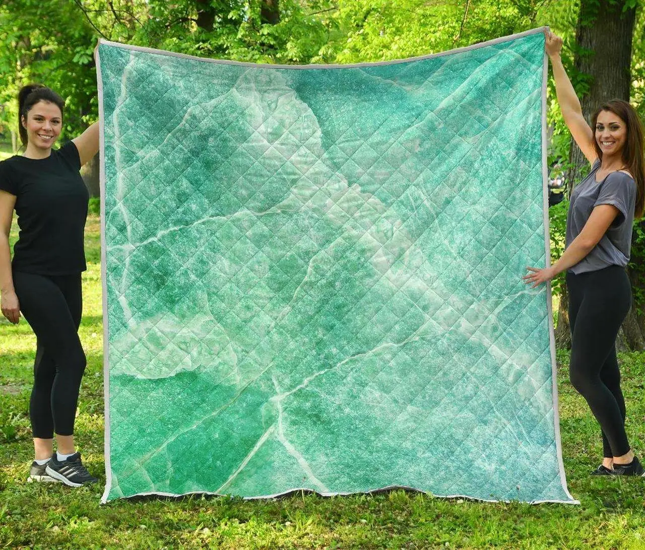 Teal Marble Cl17100591Mdq Quilt Blanket and Home Decor