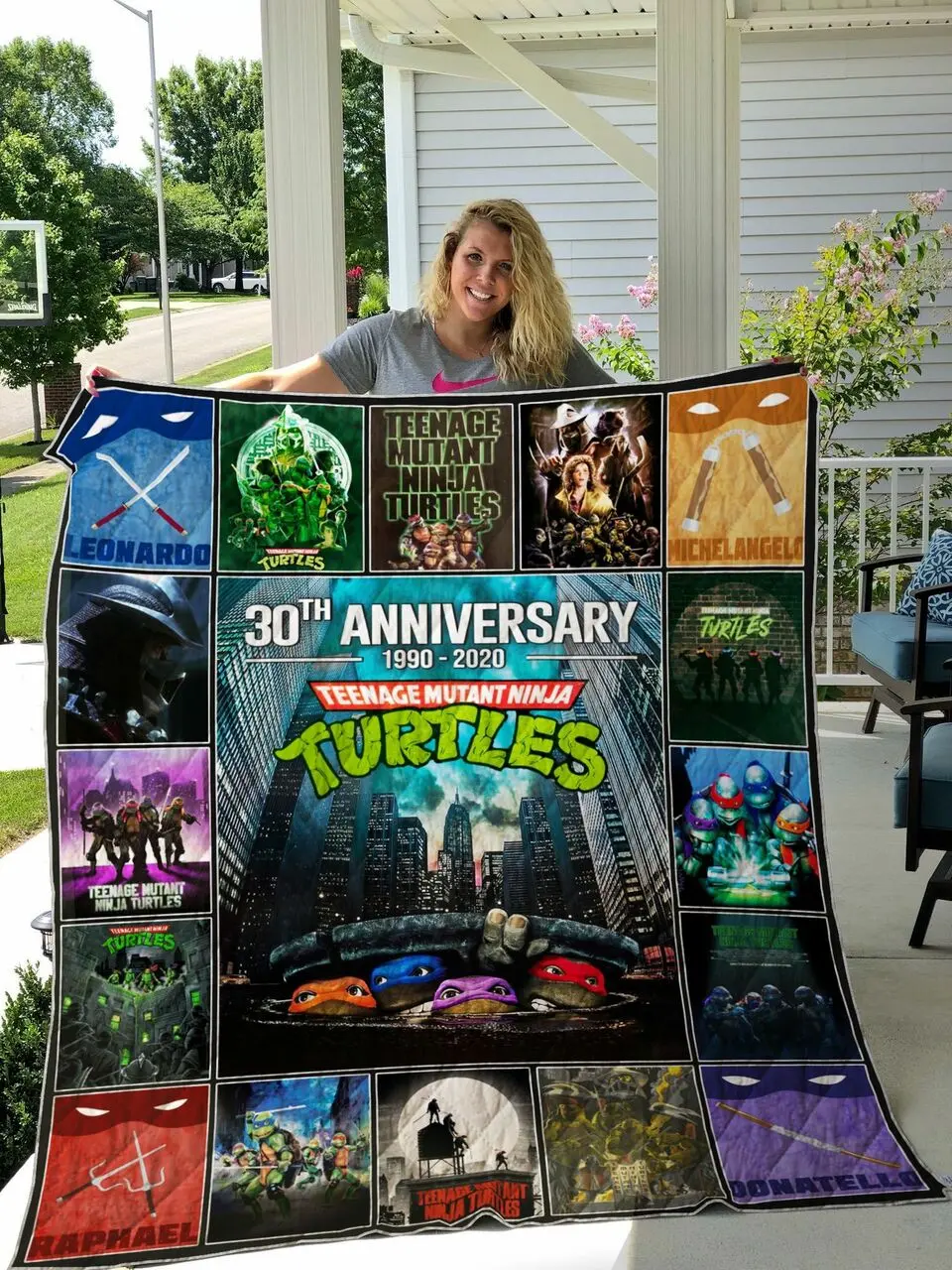 Teenage Mutant Ninja Turtles 30Th Anniversary Quilt Blanket Great Customized Blanket Gifts For Birthday Christmas Thanksgiving and Home Decor