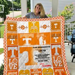Tennessee Volunteers - To My Granddaughter - Love Grandmom Quilt and Home Decor
