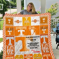 Tennessee Volunteers - To My Granddaughter - Love Grandpa Quilt and Home Decor
