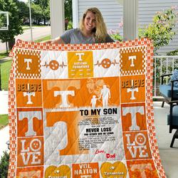 Tennessee Volunteers - To My Son - Love Dad Quilt and Home Decor