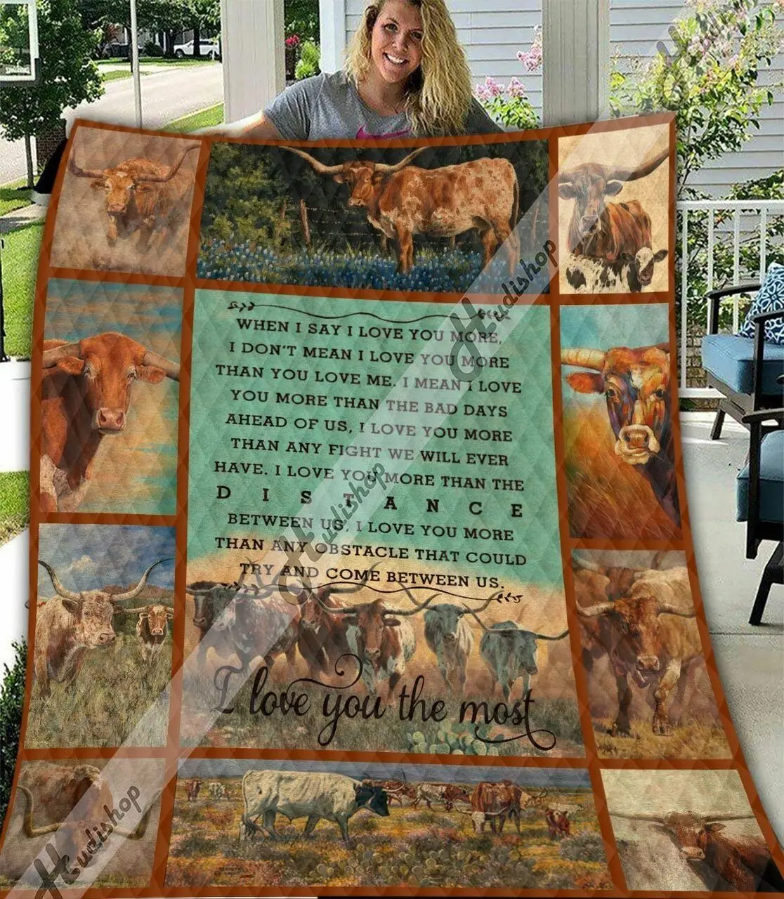 Texas Longhorn Cow Nt 02012011Kn Awesome LKI497 3D Customized Quilt Hip and Home Decor