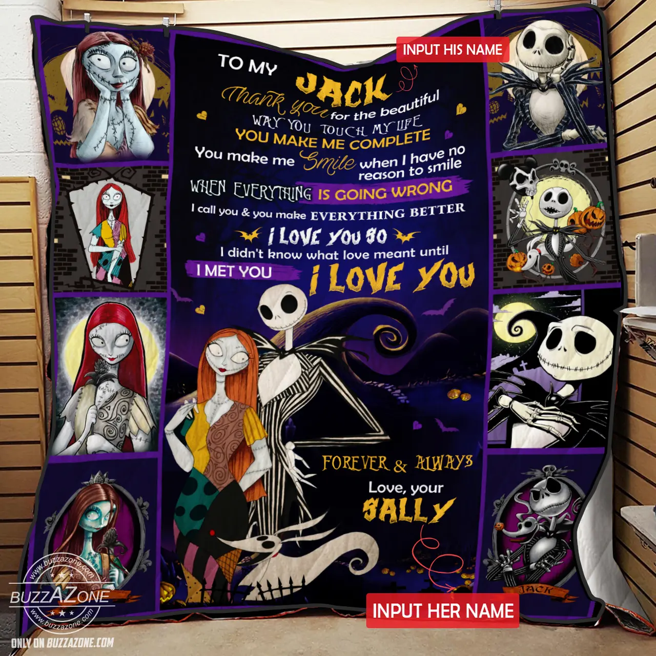 Thank You For The Beautiful Way You Touch My Life Nightmare Personalized Quilt Bt and Home Decor