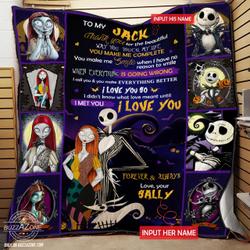 Thank You For The Beautiful Way You Touch My Life Nightmare Personalized Quilt Bt and Home Decor