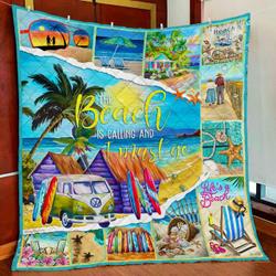 The Beach Is Calling Quilt Blanket and Home Decor