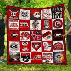 The Beer Is For Georgia Bulldog Fan Only Quilt Blanket Great Customized Blanket Gifts For Birthday Christmas Thanksgiving and Home Decor