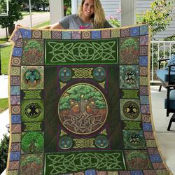 The Celtic Knot Tree Of Life Quilt Blanket and Home Decor
