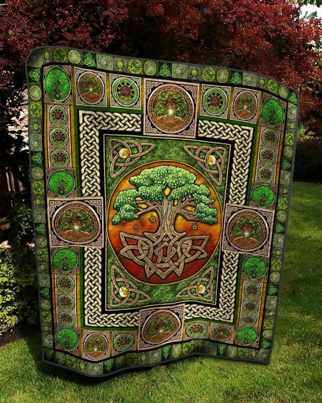 The Celtic Knot Tree Of Life Quilt Blanket Great Customized Gifts For Birthday Christmas Thanksgiving Perfect Gifts For Tree Of Life Lover and Home Decor