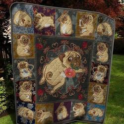 The Chibi Pug Quilt Blanket  Quilt and Home Decor