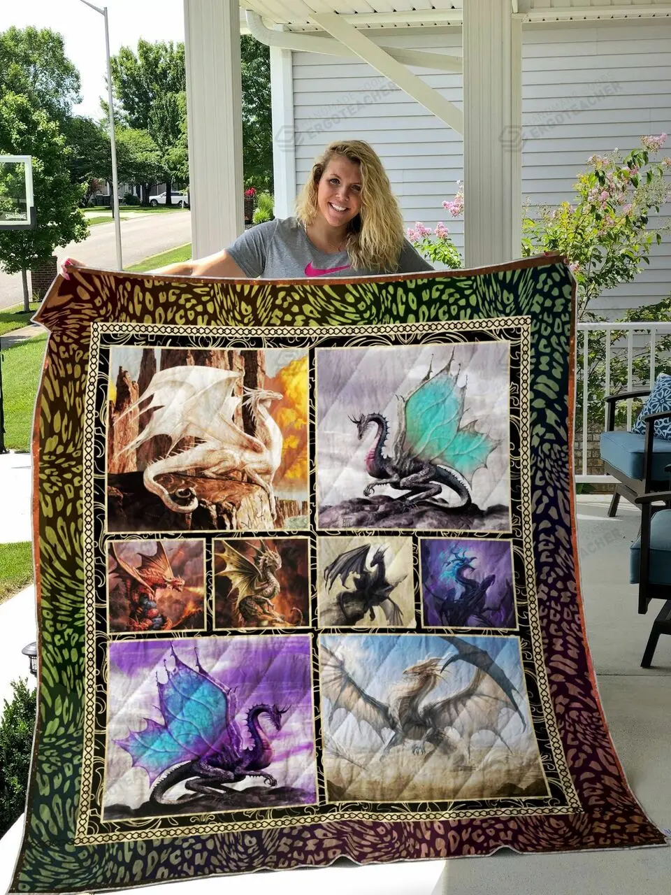 The Colorful Dragon Picture Collection Quilt Blanket Great Customized Blanket Gifts For Birthday Christmas Thanksgiving and Home Decor
