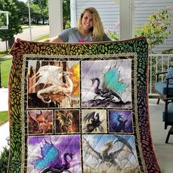 The Colorful Dragon Picture Collection Quilt Blanket Great Customized Blanket Gifts For Birthday Christmas Thanksgiving and Home Decor