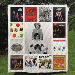 The Cream Band Quilt Blanket and Home Decor