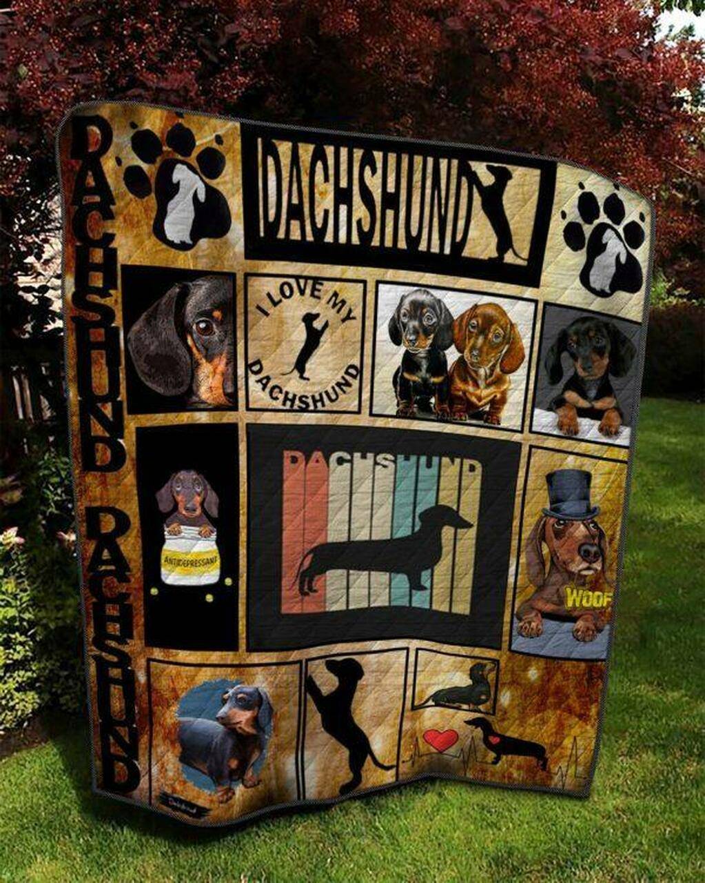 The Dachshund Dog Quilt Blanket Ver 3 Quilt and Home Decor