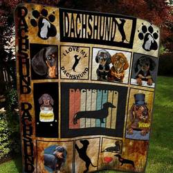 The Dachshund Dog Quilt Blanket Ver 3  Quilt and Home Decor