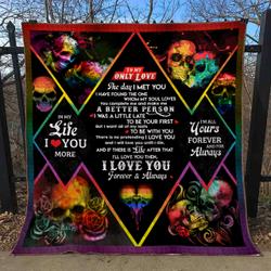 The Day I Met You Lgbt Skull Quilt Ko and Home Decor