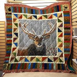 The Deer King Of Hunter Blanket Th1707 Quilt and Home Decor