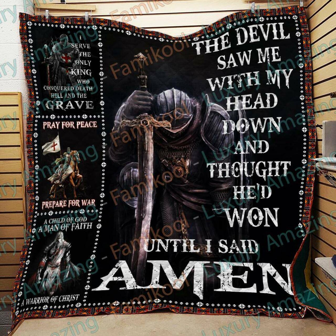 The Devil Saw Me With My Head Down Knight Templar Quilt and Home Decor