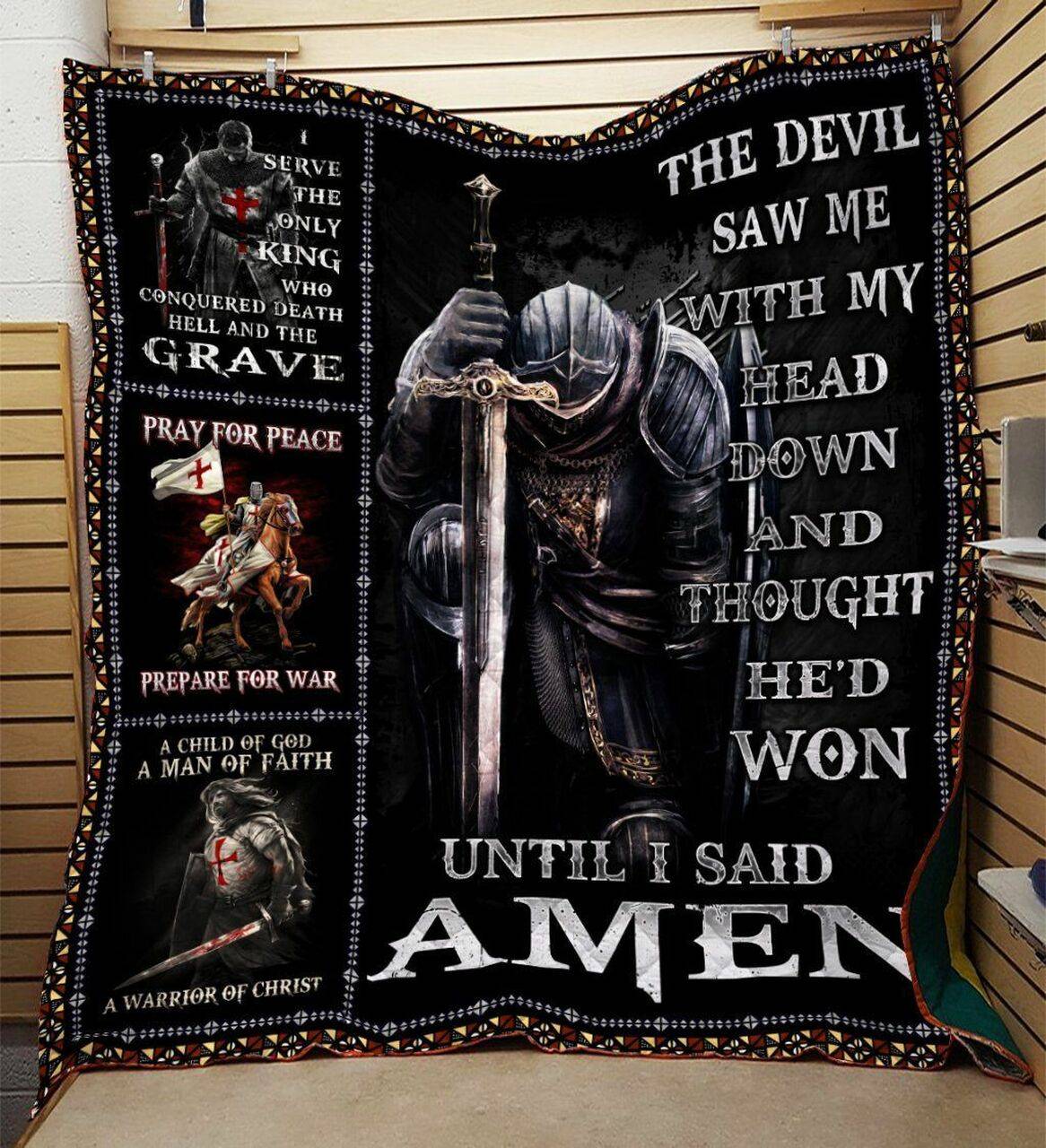 The Devil Saw Me With My Head Down Knight Templar Quilt Jhf and Home Decor