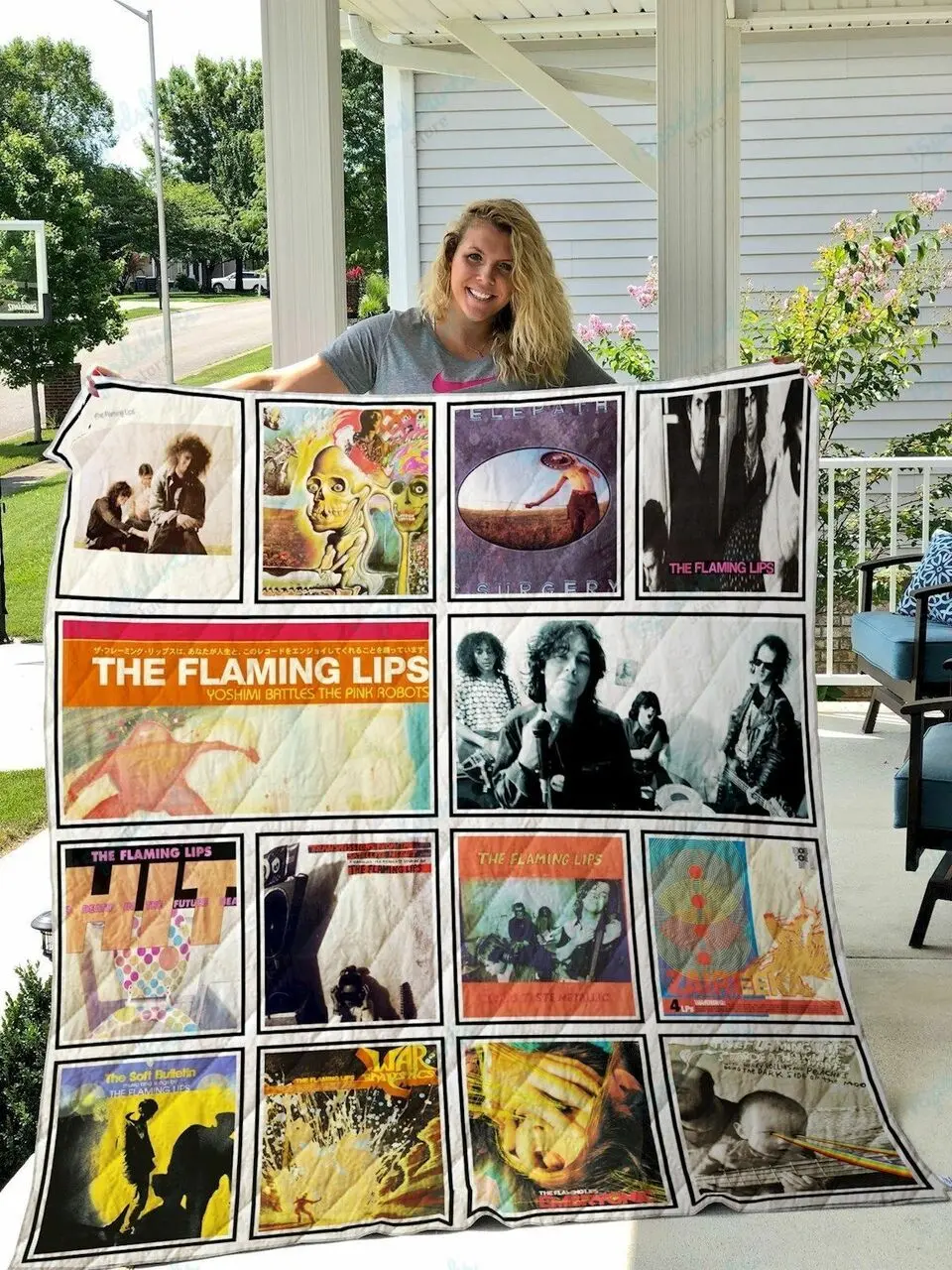 The Flaming Lips Quilt Blanket and Home Decor