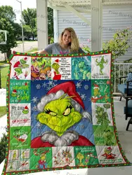 The Grinch Poster Quilt Blanket and Home Decor