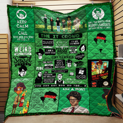 The It Crowd Quotes Collage Quilt Blanket Th10072019 and Home Decor