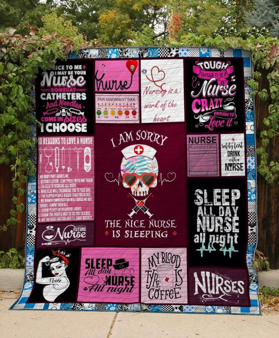 The Nice Nurse Is Sleeping Quilt and Home Decor