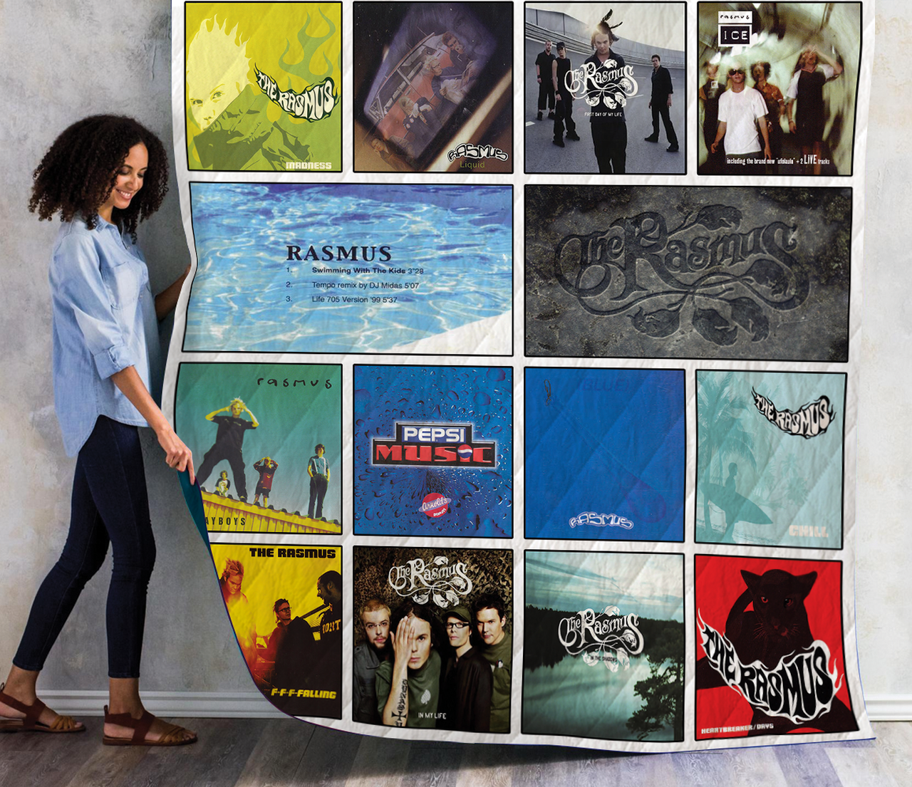 The Rasmus Singles Quilt Blanket Ver 14 and Home Decor