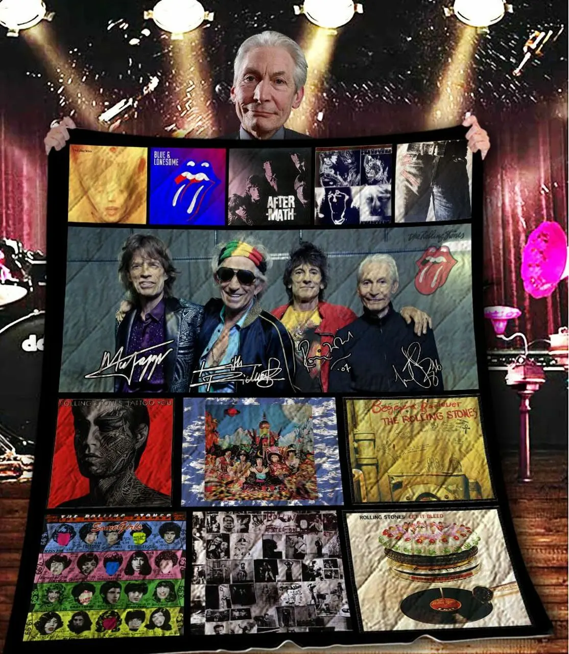 The Rolling Stones Rock Band Quilt Blanket Bs1132 and Home Decor