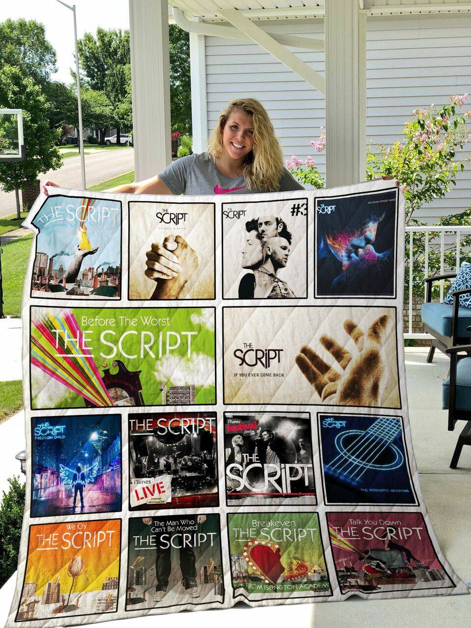 The Script Quilt Blanket and Home Decor